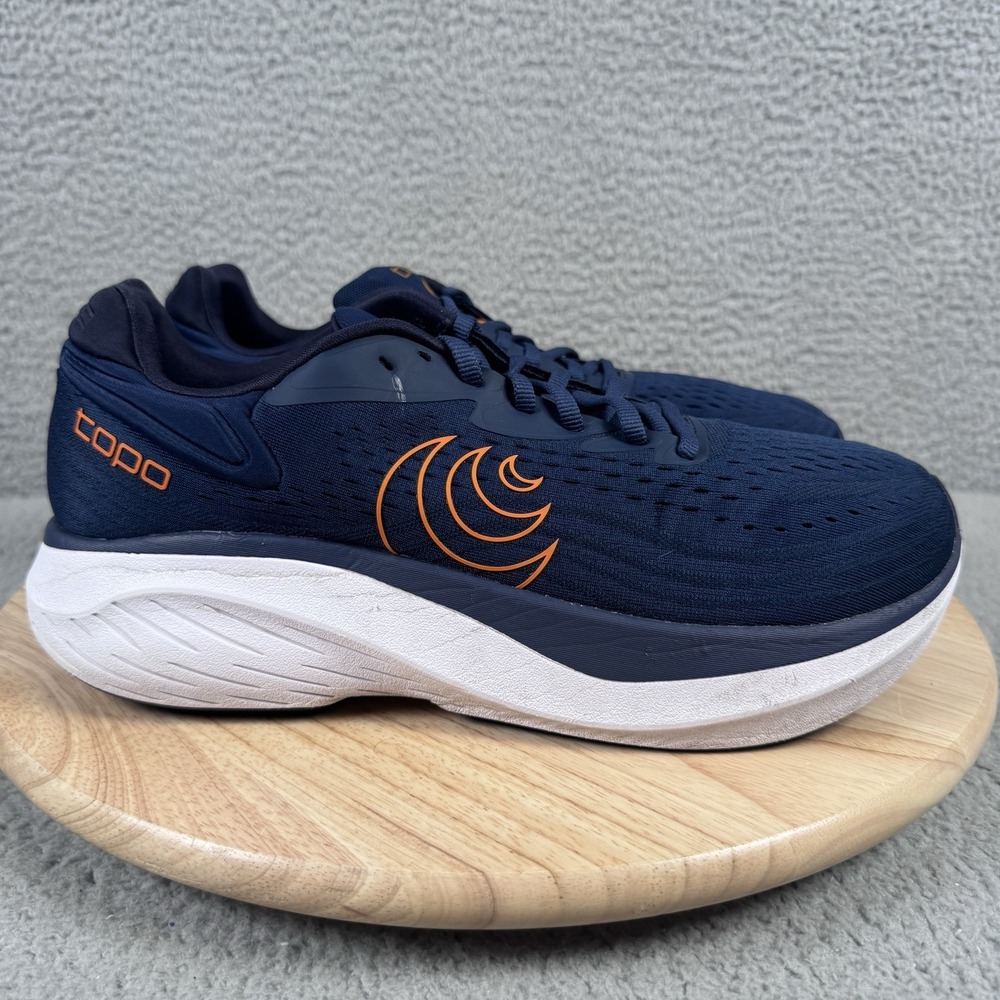 Topo Atmos 2 Mens Size 10.5 Navy Orange Road Running Shoes Sneakers 5mm Drop